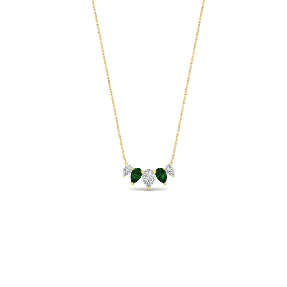 0.75 Carat 5 Stone Pear Shaped Diamond Necklace Fascinating Diamonds
