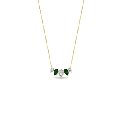 0.75 Carat 5 Stone Pear Shaped Diamond Necklace Fascinating Diamonds