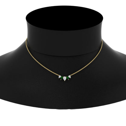 0.75 Carat 5 Stone Pear Shaped Diamond Necklace Fascinating Diamonds