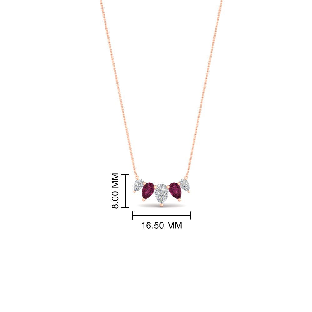 0.75 Carat 5 Stone Pear Shaped Diamond Necklace Fascinating Diamonds