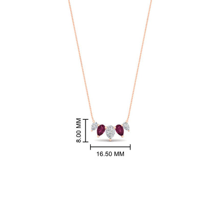 0.75 Carat 5 Stone Pear Shaped Diamond Necklace Fascinating Diamonds