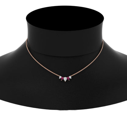 0.75 Carat 5 Stone Pear Shaped Diamond Necklace Fascinating Diamonds