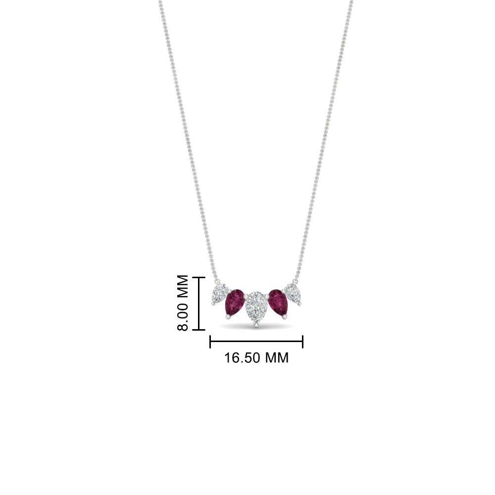 0.75 Carat 5 Stone Pear Shaped Diamond Necklace Fascinating Diamonds