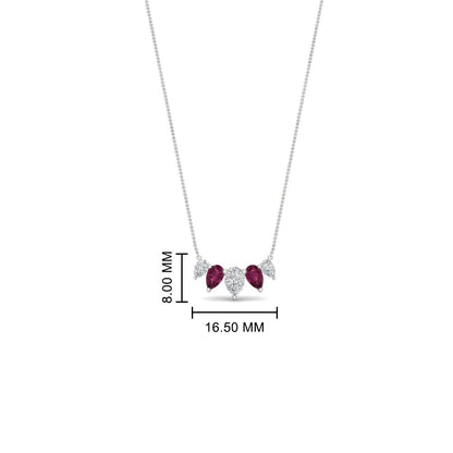 0.75 Carat 5 Stone Pear Shaped Diamond Necklace Fascinating Diamonds