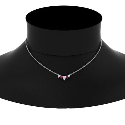 0.75 Carat 5 Stone Pear Shaped Diamond Necklace Fascinating Diamonds
