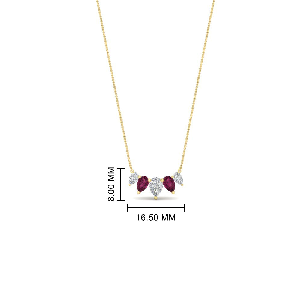 0.75 Carat 5 Stone Pear Shaped Diamond Necklace Fascinating Diamonds