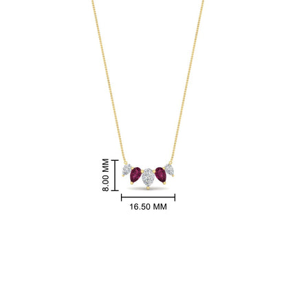 0.75 Carat 5 Stone Pear Shaped Diamond Necklace Fascinating Diamonds