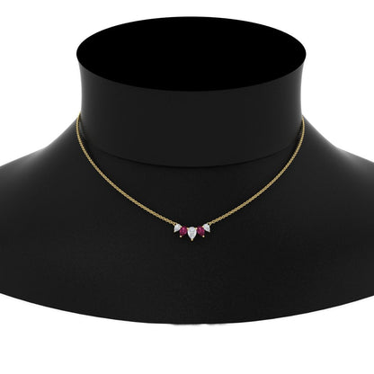0.75 Carat 5 Stone Pear Shaped Diamond Necklace Fascinating Diamonds