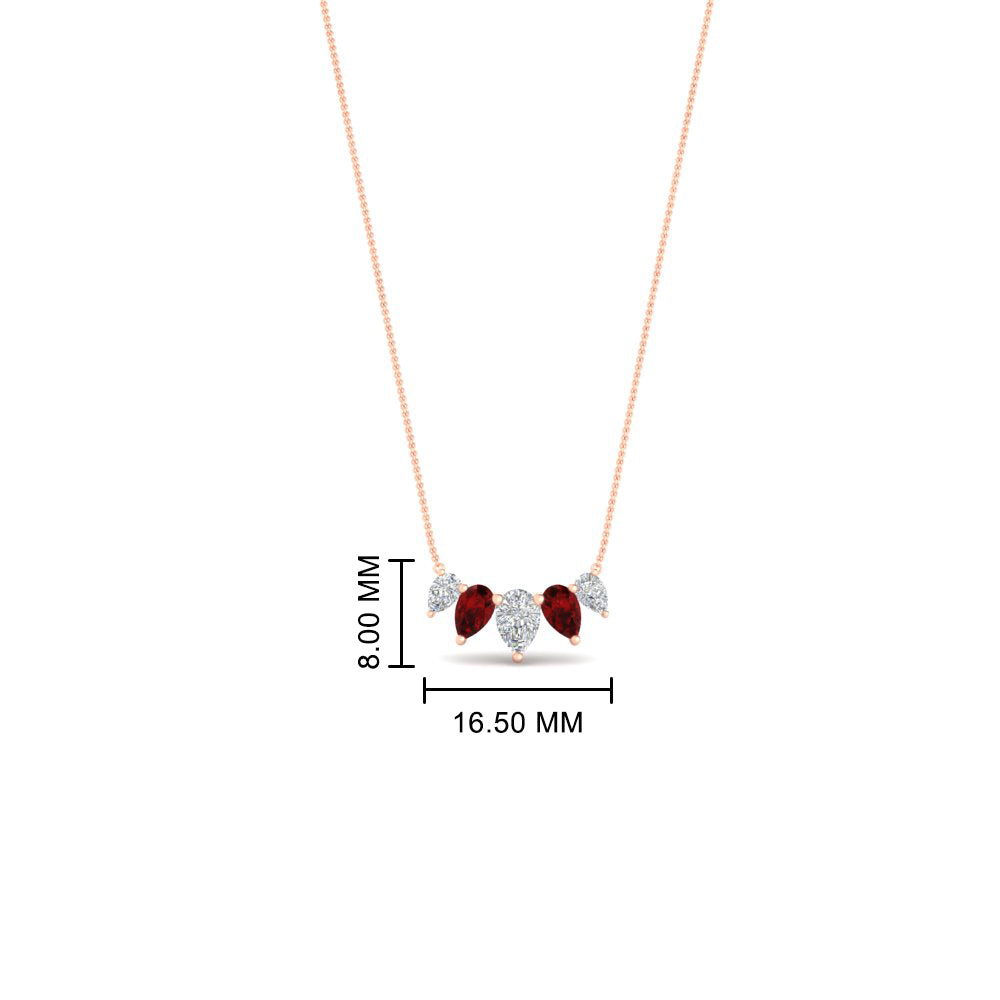 0.75 Carat 5 Stone Pear Shaped Diamond Necklace Fascinating Diamonds