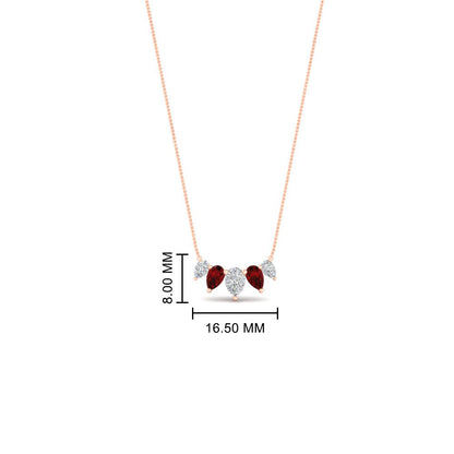 0.75 Carat 5 Stone Pear Shaped Diamond Necklace Fascinating Diamonds