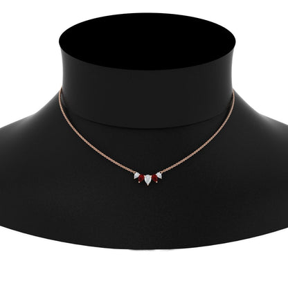 0.75 Carat 5 Stone Pear Shaped Diamond Necklace Fascinating Diamonds