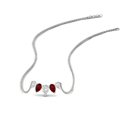 0.75 Carat 5 Stone Pear Shaped Diamond Necklace Fascinating Diamonds