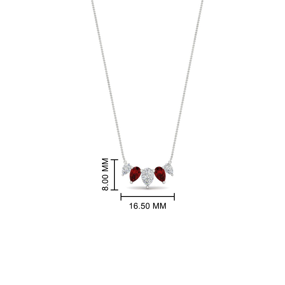 0.75 Carat 5 Stone Pear Shaped Diamond Necklace Fascinating Diamonds