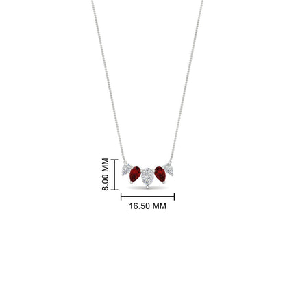 0.75 Carat 5 Stone Pear Shaped Diamond Necklace Fascinating Diamonds