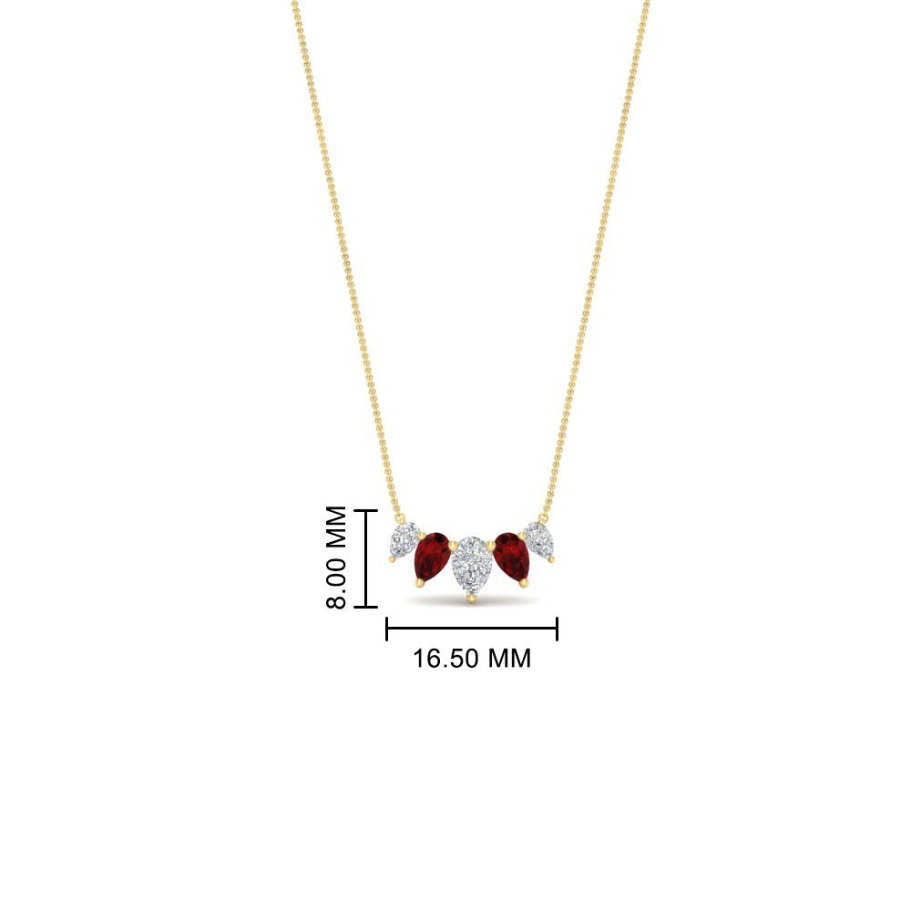 0.75 Carat 5 Stone Pear Shaped Diamond Necklace Fascinating Diamonds