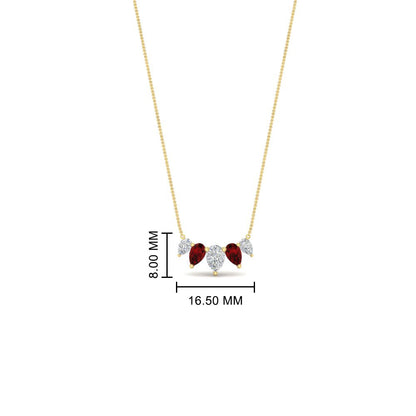 0.75 Carat 5 Stone Pear Shaped Diamond Necklace Fascinating Diamonds