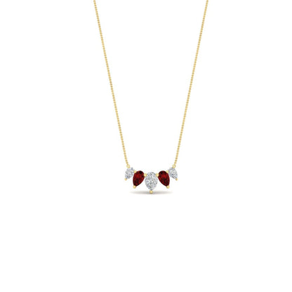 0.75 Carat 5 Stone Pear Shaped Diamond Necklace Fascinating Diamonds