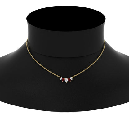 0.75 Carat 5 Stone Pear Shaped Diamond Necklace Fascinating Diamonds