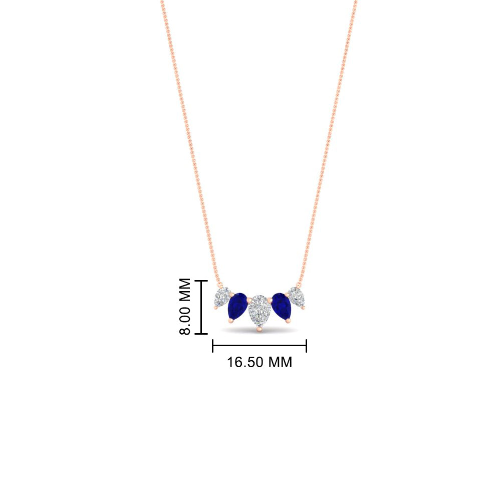 0.75 Carat 5 Stone Pear Shaped Diamond Necklace Fascinating Diamonds