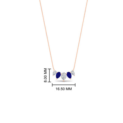 0.75 Carat 5 Stone Pear Shaped Diamond Necklace Fascinating Diamonds