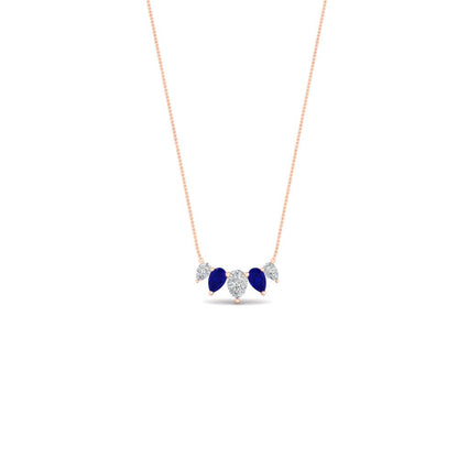 0.75 Carat 5 Stone Pear Shaped Diamond Necklace Fascinating Diamonds