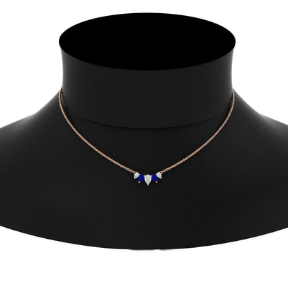 0.75 Carat 5 Stone Pear Shaped Diamond Necklace Fascinating Diamonds