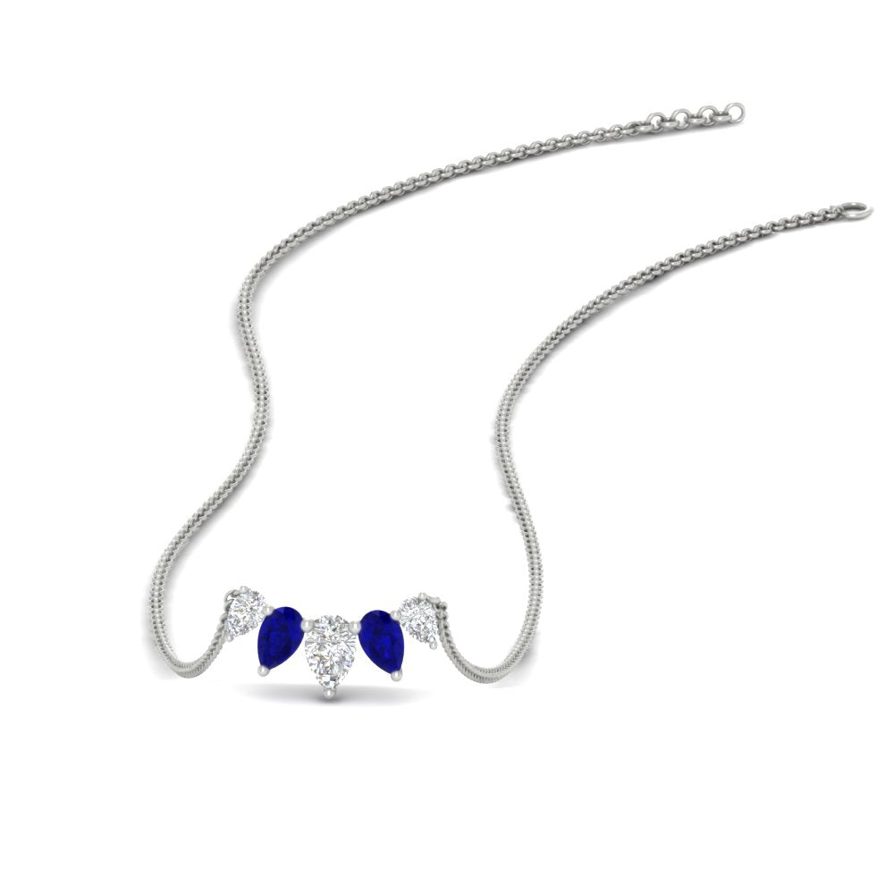 0.75 Carat 5 Stone Pear Shaped Diamond Necklace Fascinating Diamonds