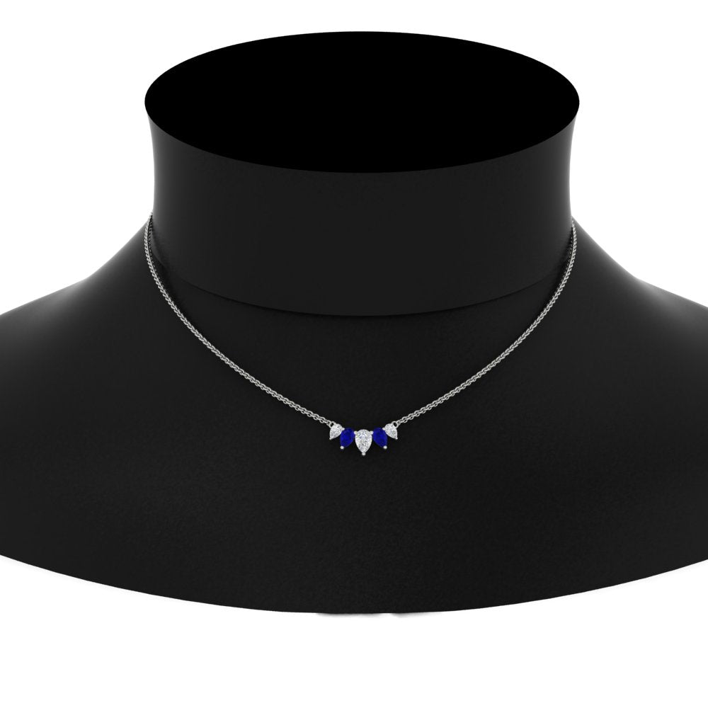 0.75 Carat 5 Stone Pear Shaped Diamond Necklace Fascinating Diamonds