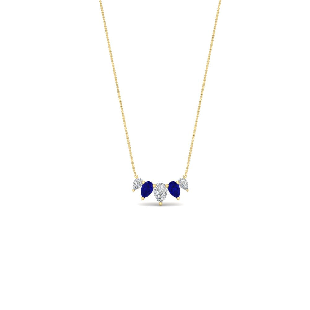 0.75 Carat 5 Stone Pear Shaped Diamond Necklace Fascinating Diamonds