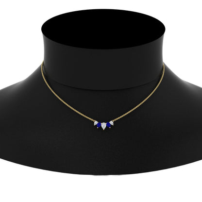 0.75 Carat 5 Stone Pear Shaped Diamond Necklace Fascinating Diamonds