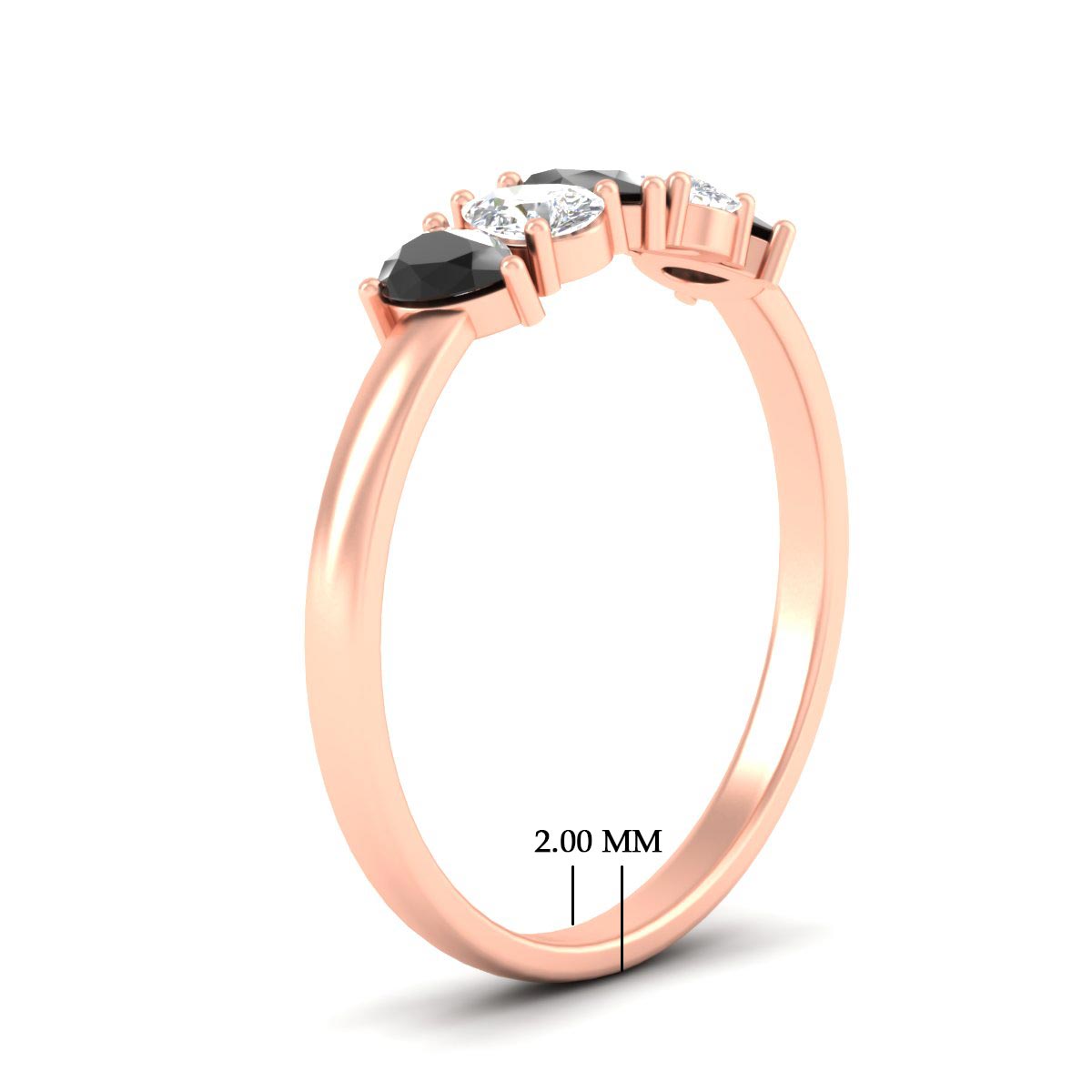0.75 Carat 5 Stone Wedding Band Diamond Teardrop Fascinating Diamonds
