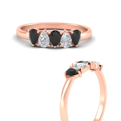0.75 Carat 5 Stone Wedding Band Diamond Teardrop Fascinating Diamonds