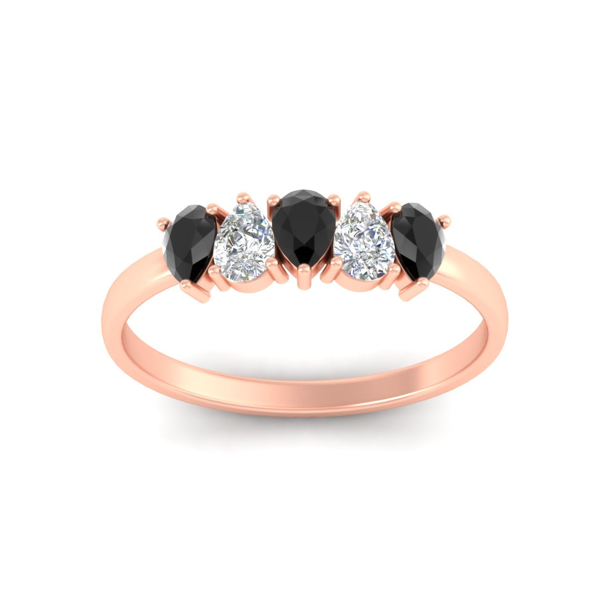 0.75 Carat 5 Stone Wedding Band Diamond Teardrop Fascinating Diamonds