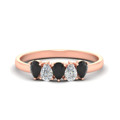0.75 Carat 5 Stone Wedding Band Diamond Teardrop Fascinating Diamonds