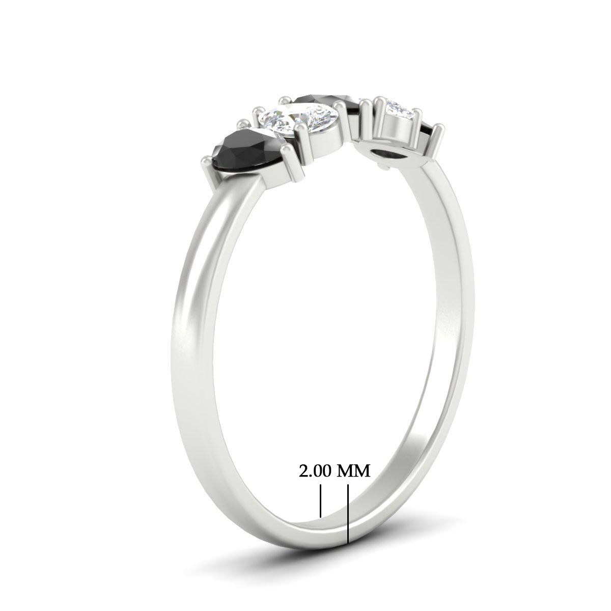 0.75 Carat 5 Stone Wedding Band Diamond Teardrop Fascinating Diamonds
