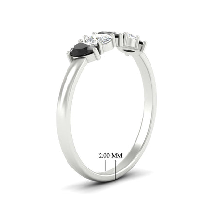 0.75 Carat 5 Stone Wedding Band Diamond Teardrop Fascinating Diamonds