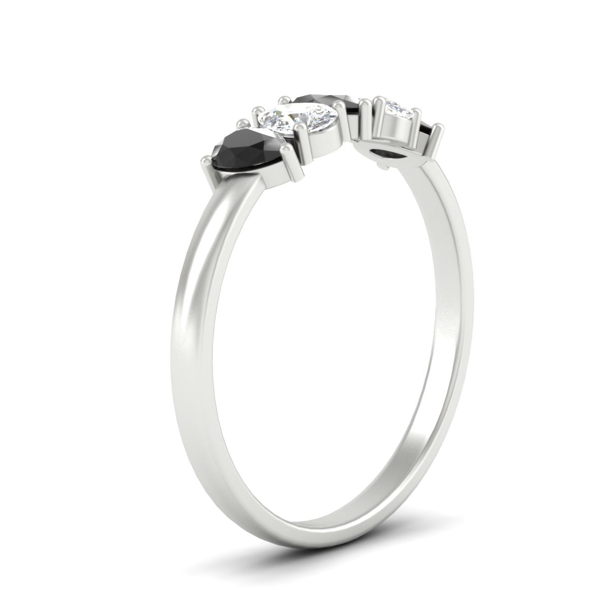 0.75 Carat 5 Stone Wedding Band Diamond Teardrop Fascinating Diamonds