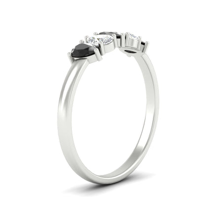 0.75 Carat 5 Stone Wedding Band Diamond Teardrop Fascinating Diamonds