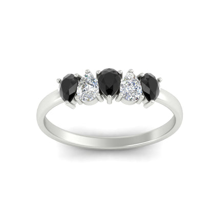 0.75 Carat 5 Stone Wedding Band Diamond Teardrop Fascinating Diamonds