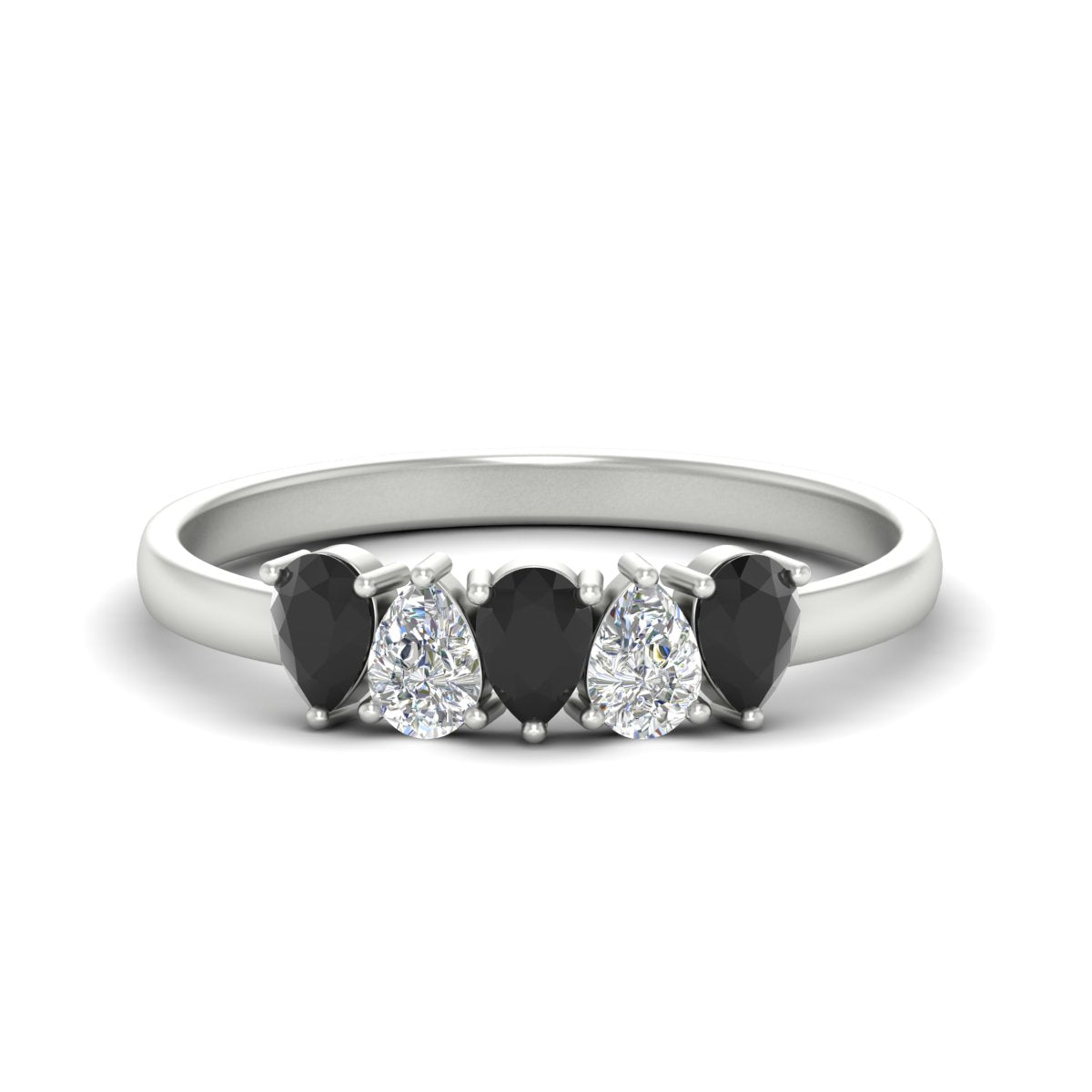 0.75 Carat 5 Stone Wedding Band Diamond Teardrop Fascinating Diamonds