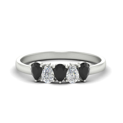 0.75 Carat 5 Stone Wedding Band Diamond Teardrop Fascinating Diamonds