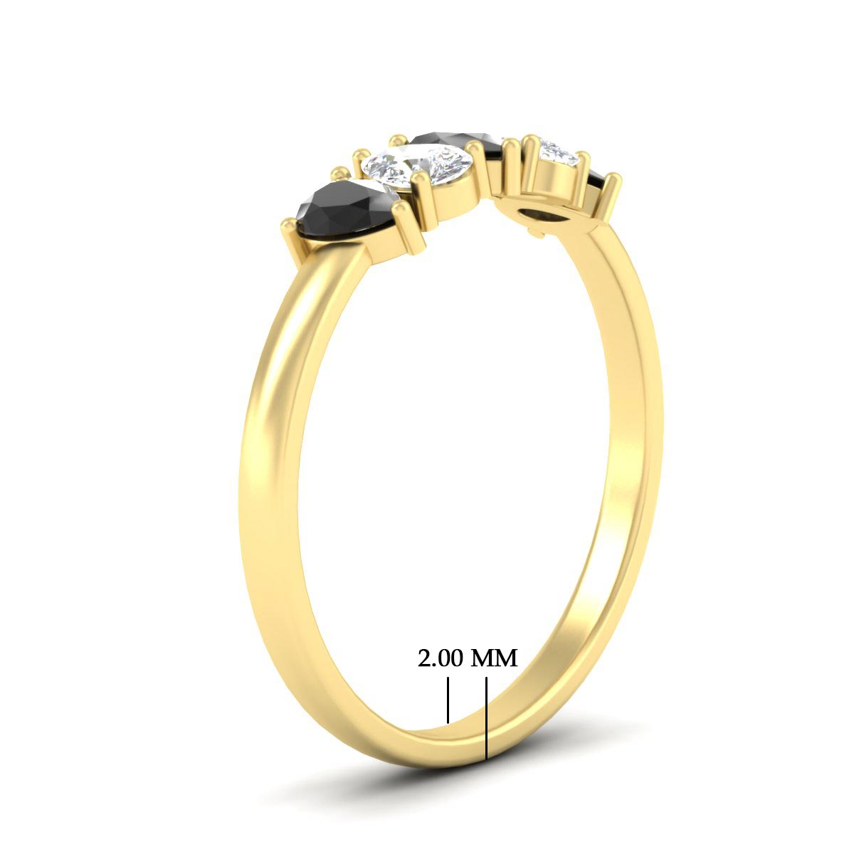 0.75 Carat 5 Stone Wedding Band Diamond Teardrop Fascinating Diamonds