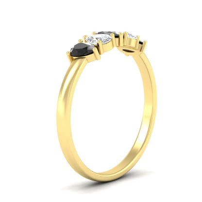 0.75 Carat 5 Stone Wedding Band Diamond Teardrop Fascinating Diamonds