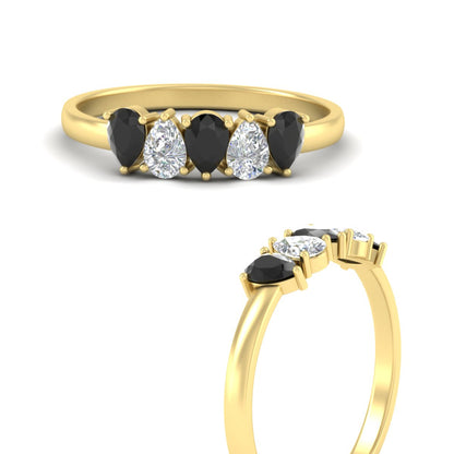 0.75 Carat 5 Stone Wedding Band Diamond Teardrop Fascinating Diamonds