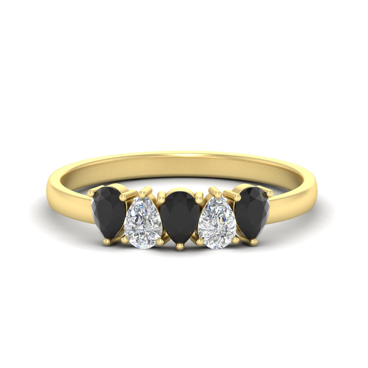 0.75 Carat 5 Stone Wedding Band Diamond Teardrop Fascinating Diamonds