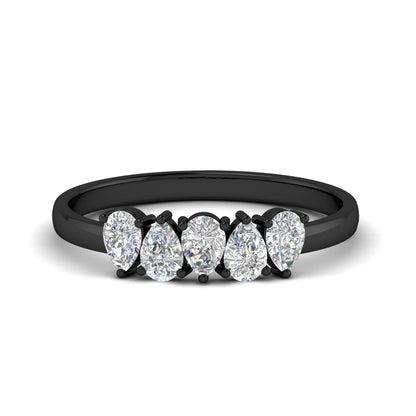 0.75 Carat 5 Stone Wedding Band Diamond Teardrop Fascinating Diamonds