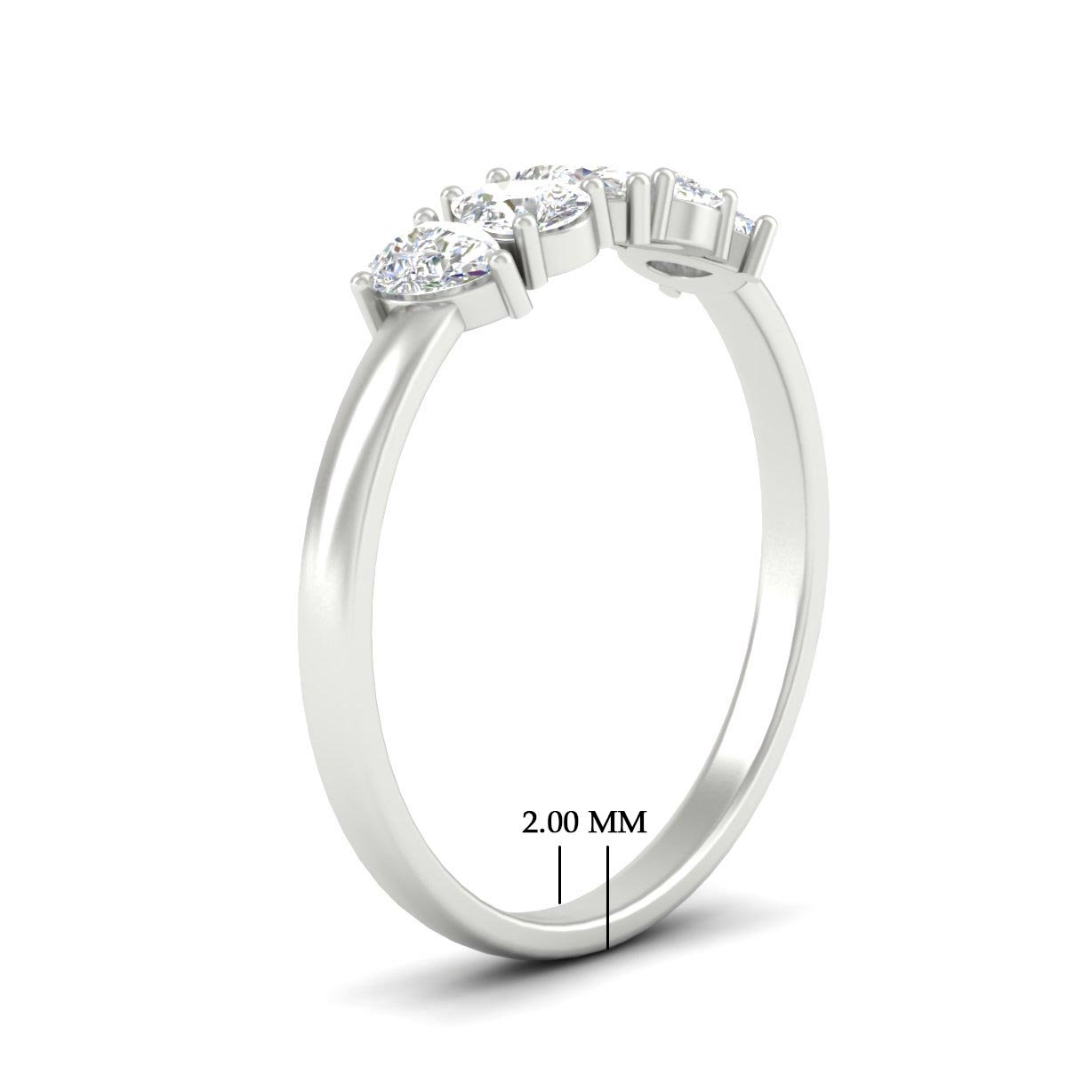 0.75 Carat 5 Stone Wedding Band Diamond Teardrop Fascinating Diamonds