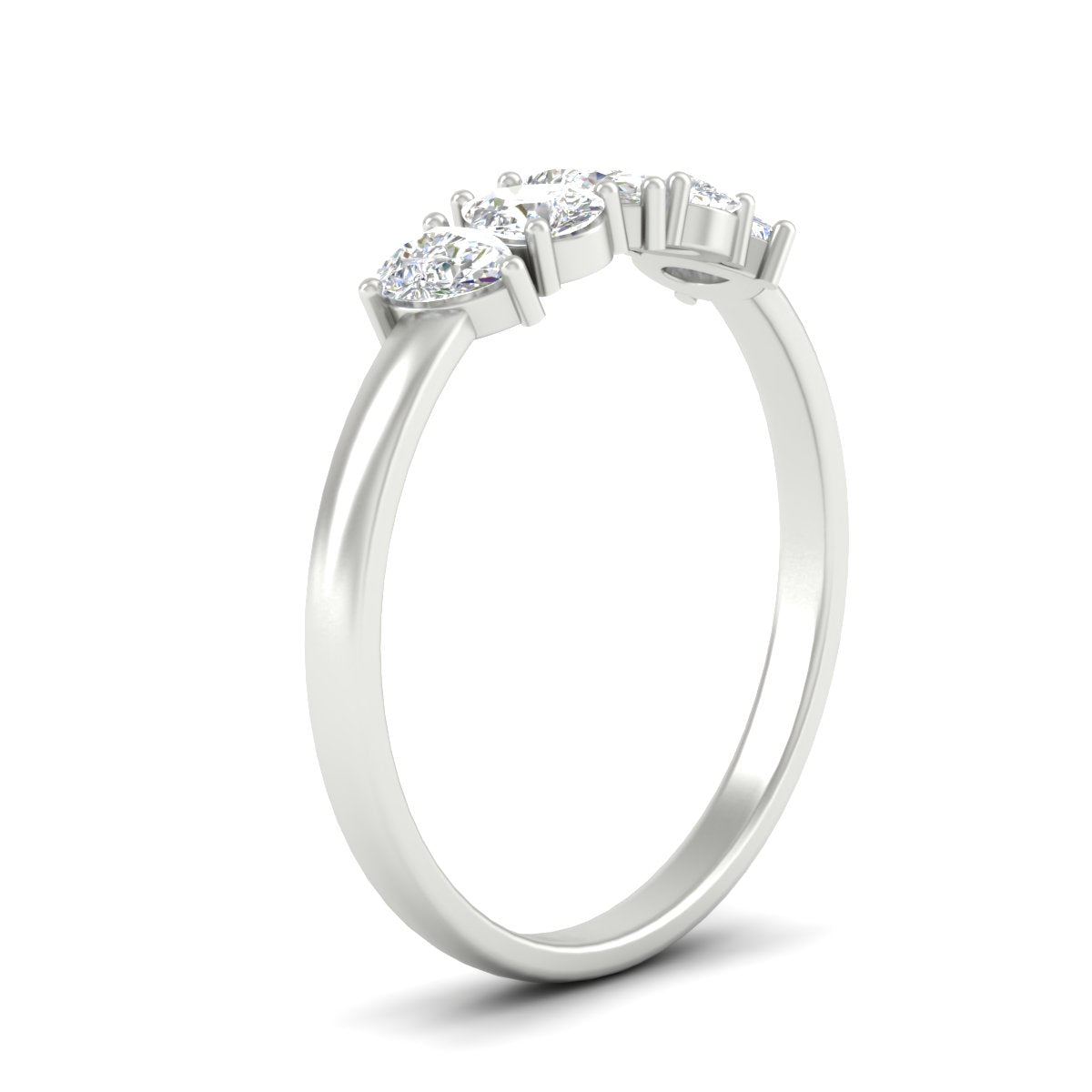 0.75 Carat 5 Stone Wedding Band Diamond Teardrop Fascinating Diamonds
