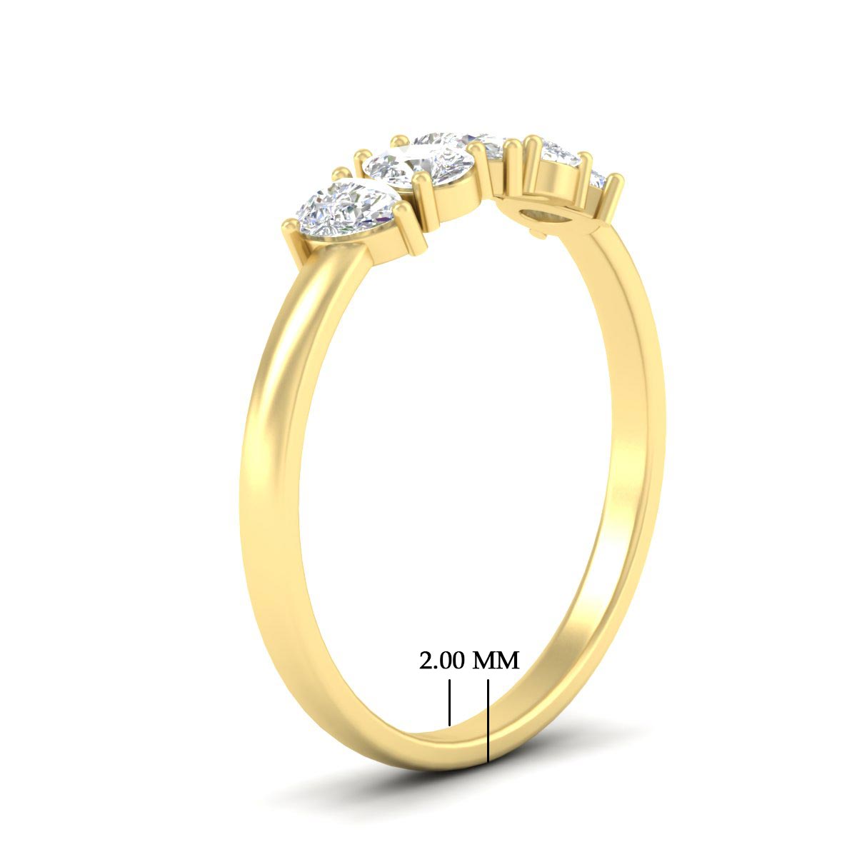 0.75 Carat 5 Stone Wedding Band Diamond Teardrop Fascinating Diamonds