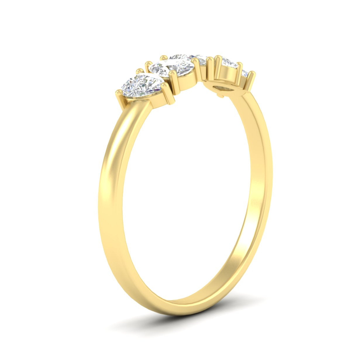 0.75 Carat 5 Stone Wedding Band Diamond Teardrop Fascinating Diamonds